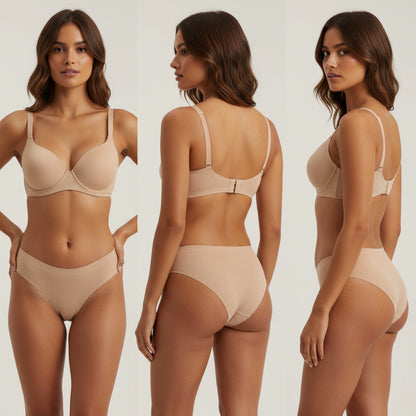 NOÂRA Luméa — Set Soft Lift Invisible (Pack 6×3) 3 Corpiños + 3 Bombachas