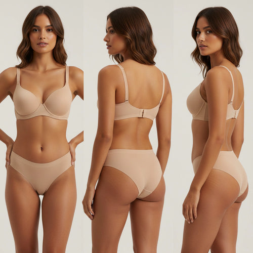 NOÂRA Luméa — Set Soft Lift Invisible (Pack 6×3) 3 Corpiños + 3 Bombachas