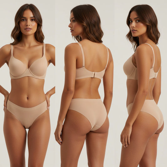 NOÂRA Luméa — Set Soft Lift Invisible (Pack 6×3) 3 Corpiños + 3 Bombachas